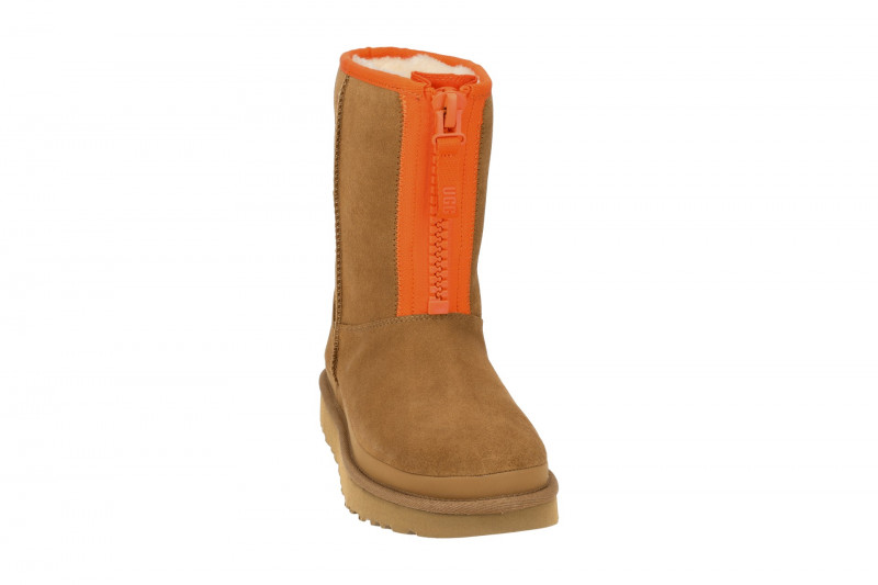 UGG CLASSIC SHORT ZIPPER TAPE LOGO Stiefel braun orange 1144035