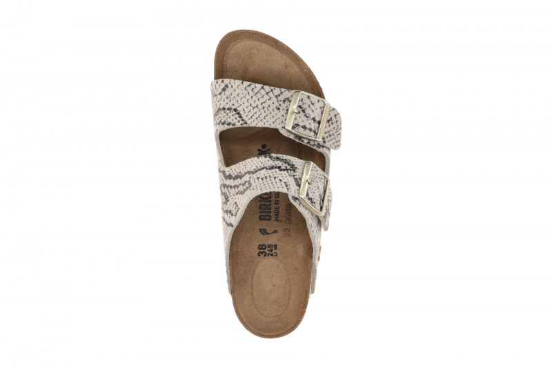 Birkenstock Arizona Rivet LOGO Pantolette grau Snake SCHMAL 1033065