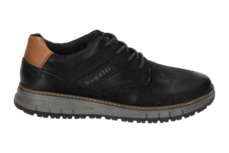 bugatti Quebec Schuhe Sneakers schwarz Leder AOP01