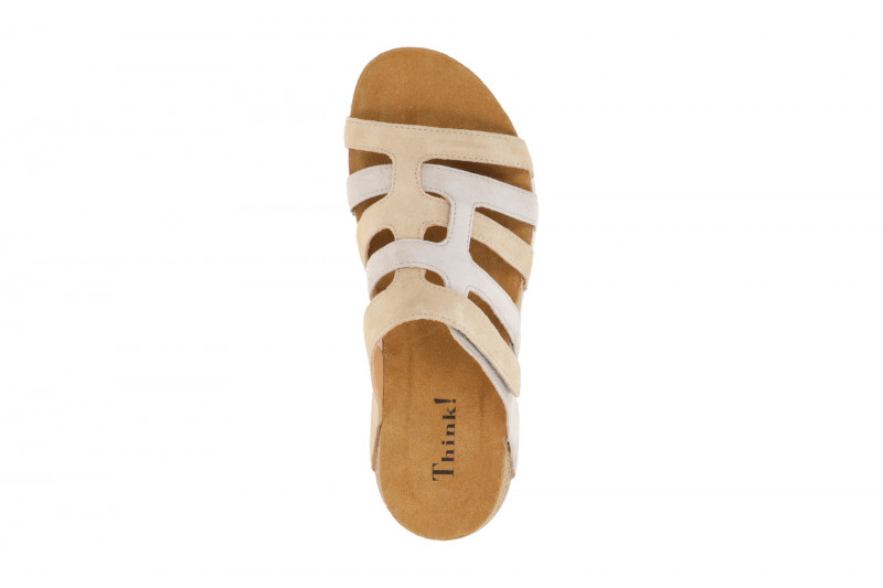 Think Koak Pantolette beige grau