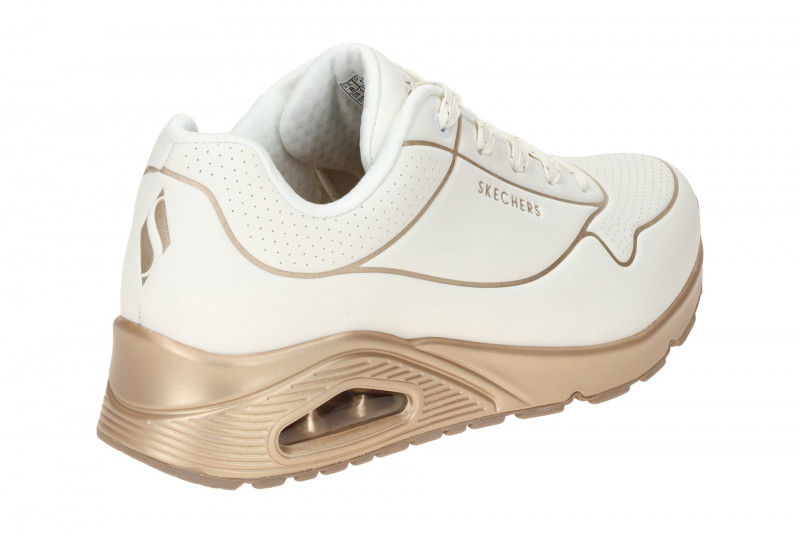Skechers Uno Schuhe weiß gold Linien 177087