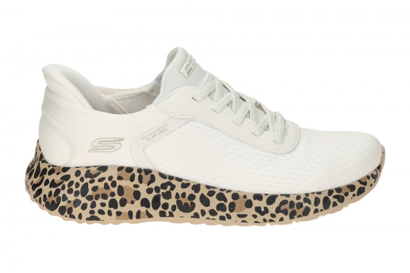 Skechers Bobs Squad Chaos Schuhe weiß SLIP-INS Leo 117246