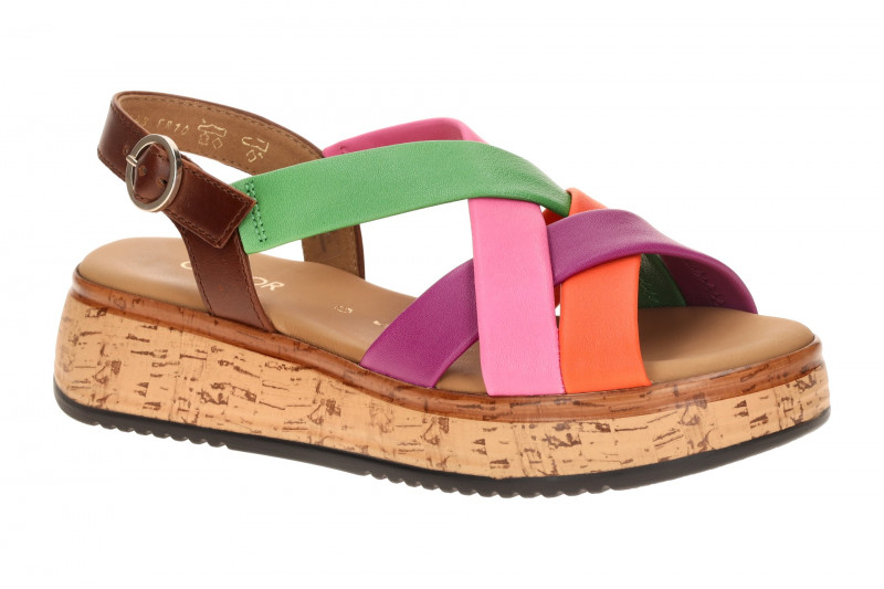 Gabor bunte Plateau Sandale orange lila pink grün mix 82.743.25