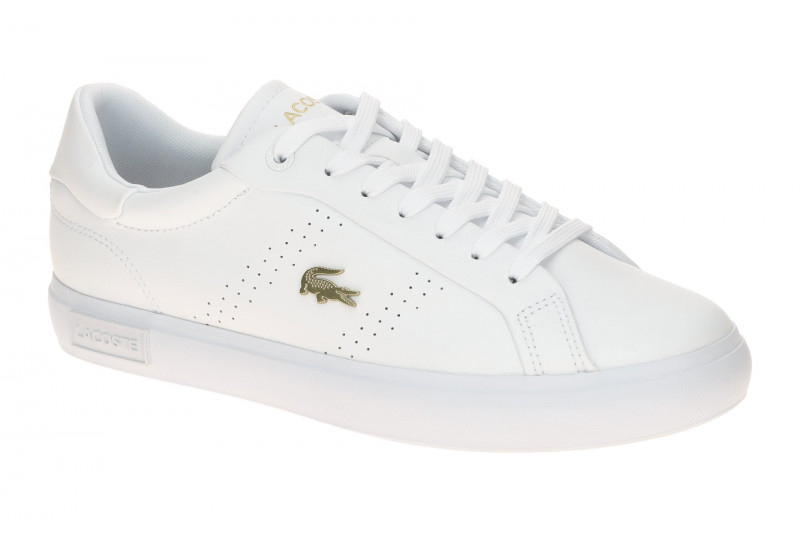 Lacoste Powercourt Schuhe Sneakers weiß gold Damen 124