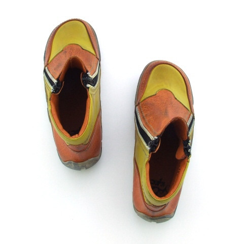 Eject Flight Stiefelette in orange gelb mit Lederfutter E-11661