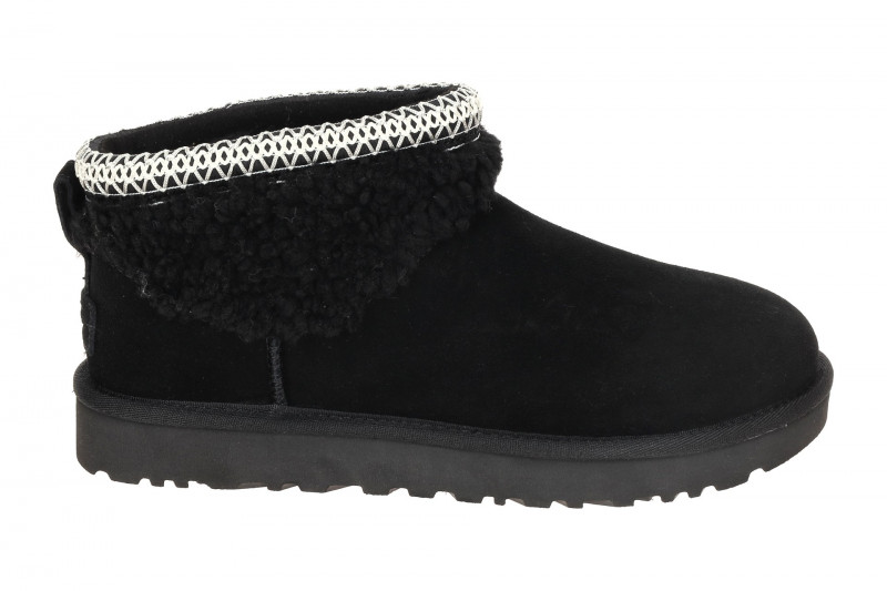 UGG Classic Ultra Mini Maxi Curly Stiefelette schwarz
