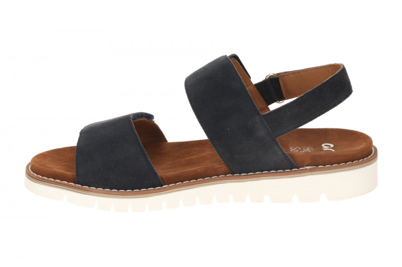 ara Kent Sandale blau Klett Samt 12-28134