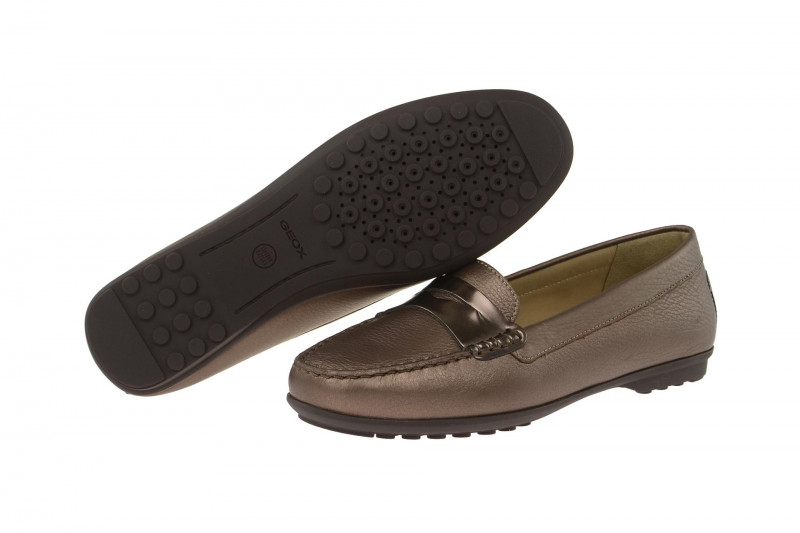 Geox Elidia Mokassin grau metallic Gr 38