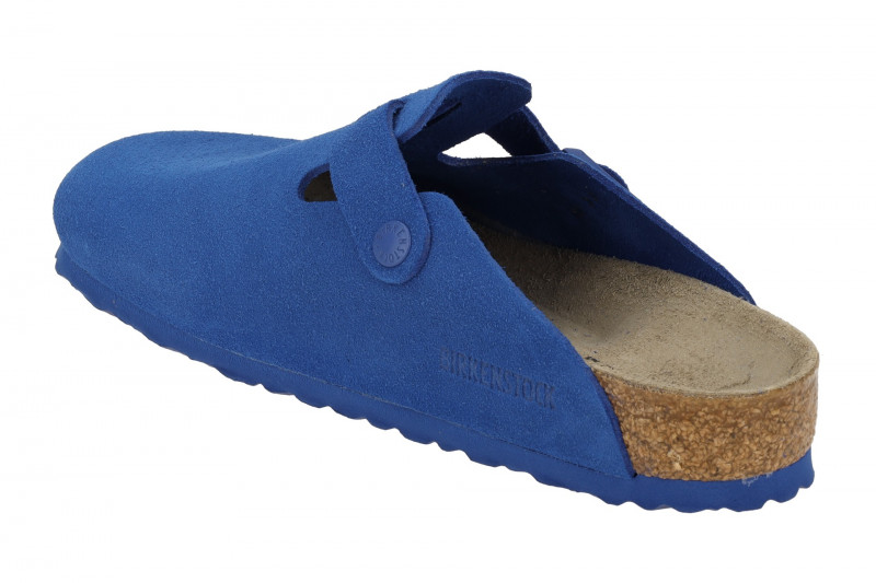Birkenstock Boston Clogs Pantoletten ultra blau Velour Normal-Weit 1022556