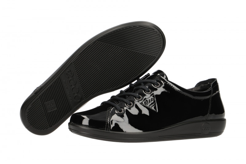 Ecco Soft 2 Schuhe schwarz Lack