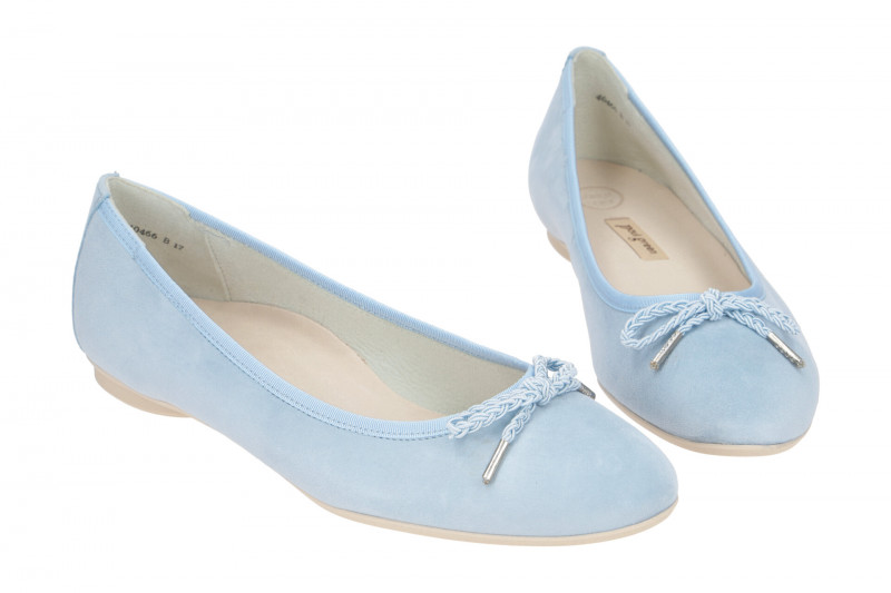 Paul Green Ballerinas Schuhe hellblau lago Samt 2925