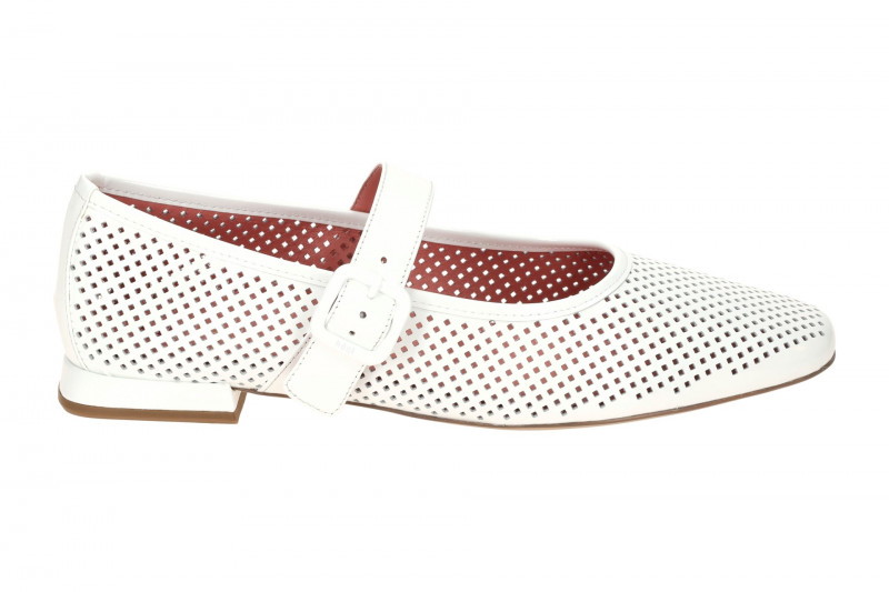 Högl Dolly Mary Jane Ballerina weiß Lack gelocht 0964