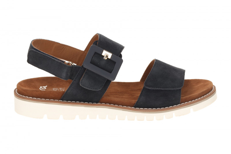 ara Kent Sandale blau Klett Samt 12-28134