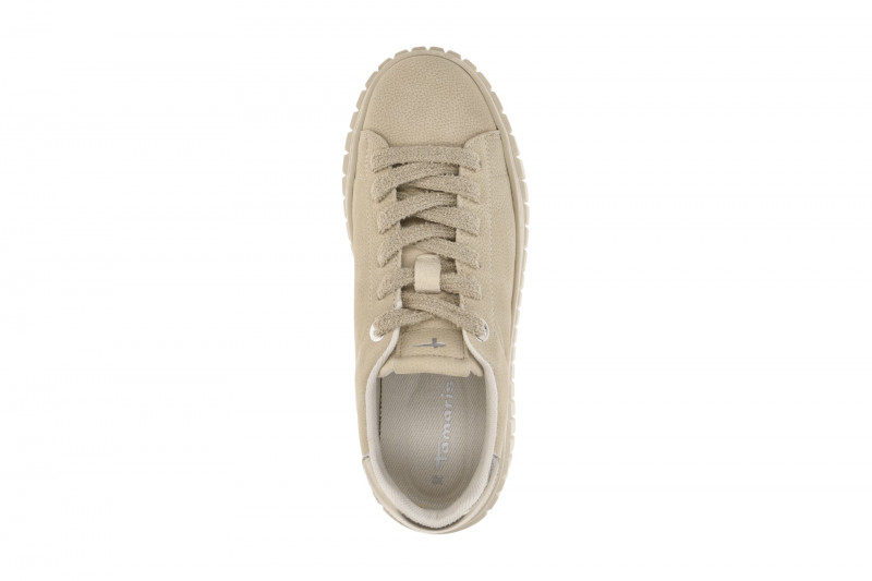 Tamaris Schuhe Plateau Sneaker beige silber 23702