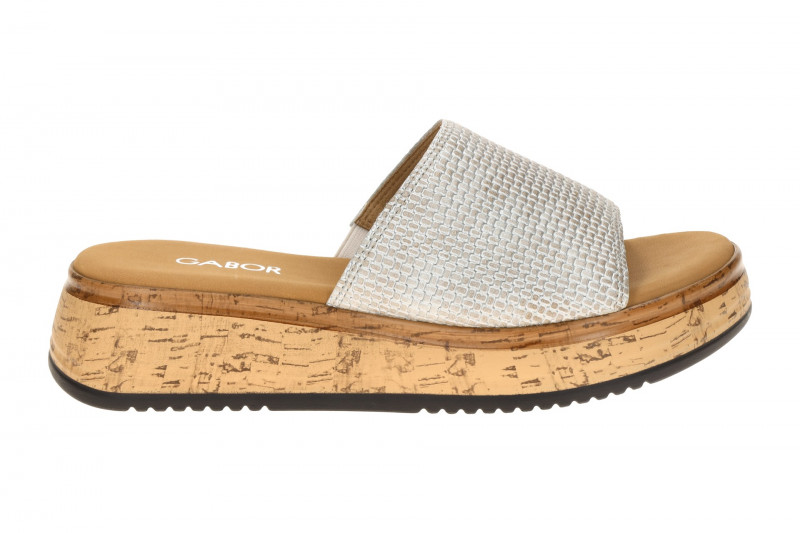 Gabor Plateau Pantolette grau metallic Kork 82.740.61