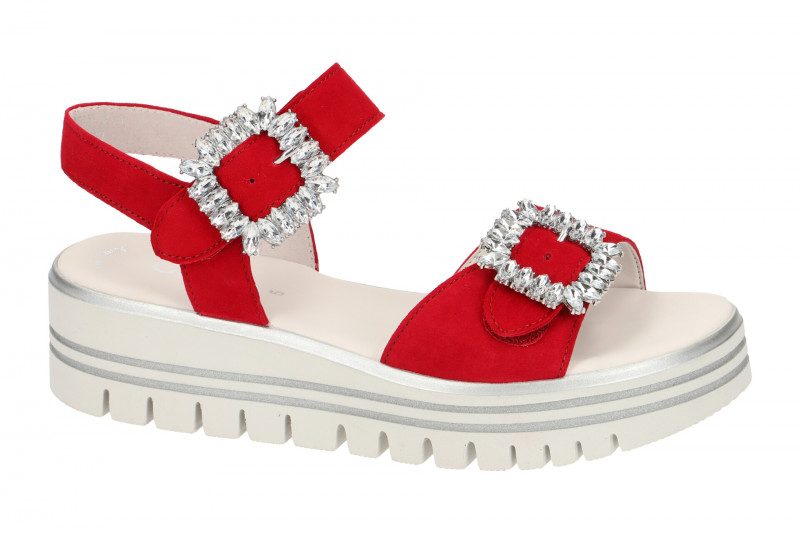 Gabor Plateau Sandale rot Samt 23.624.15