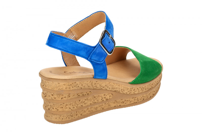 Gabor Plateau Sandale grün blau mix 64.651.19
