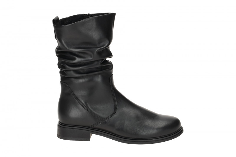 Gabor Comfort Stiefel schwarz Glattleder gerafft 72.793.57