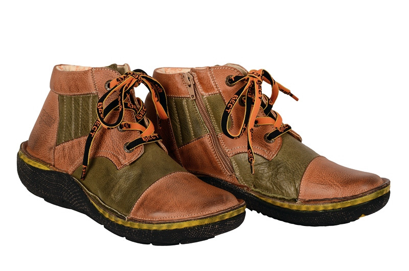 Eject Fixe Schuhe in orange grün E-15034 Boots