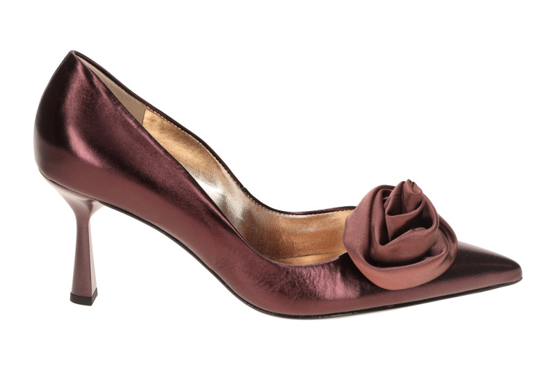 Högl Rose Pumps dunkelrot barolo Satin Blüte 1841