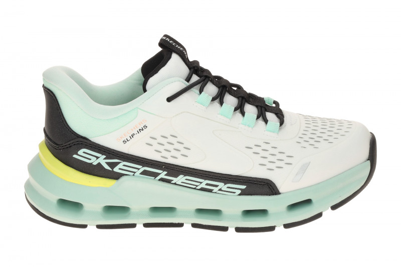 Skechers Glide Step Kinder Schuhe weiß mint Slip-Ins 303654L