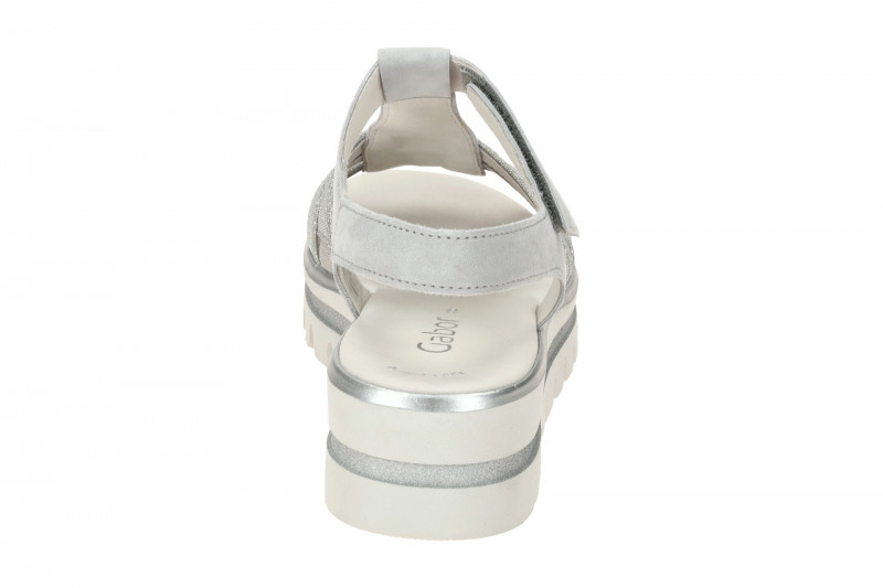 Gabor Plateau Sandalen grau Glitzer T-Steg 64.625.19