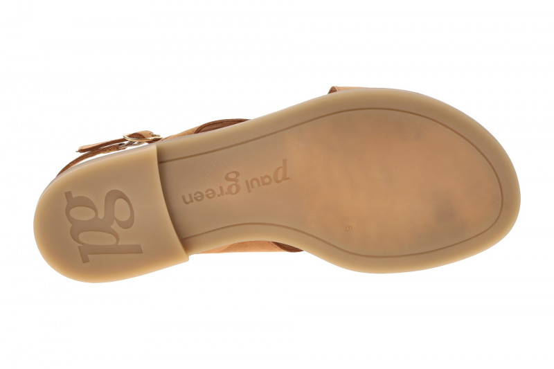 Paul Green Zehentrenner Sandalen hellbraun Kreuz-Riemchen 6216