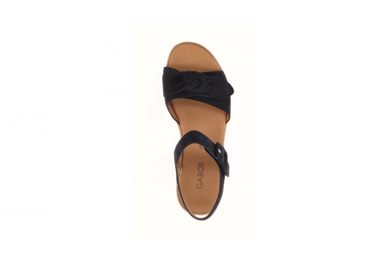 Gabor Plateau Sandalen blau Velour 84.553.16