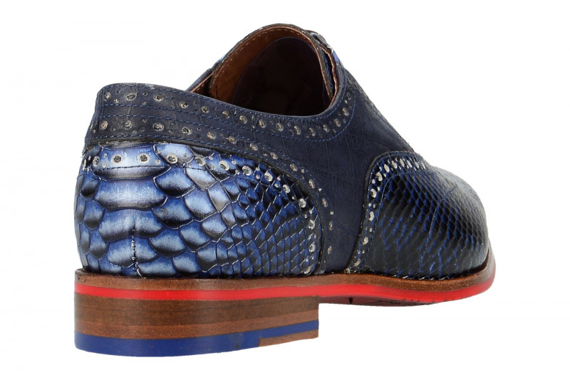 Floris van Bommel Schuhe blau Schlange 19104