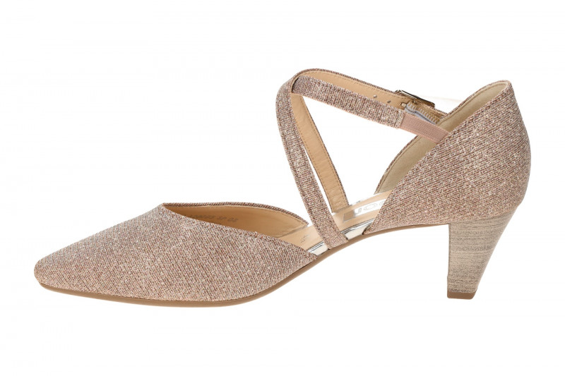 Gabor Riemchen Pumps rosa Glitzer Effekt 01.363.64