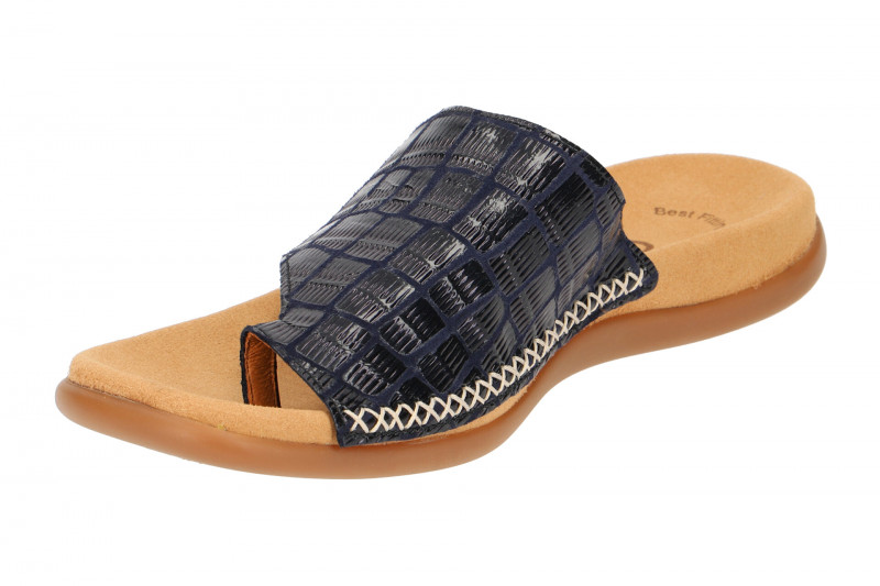 Gabor Zehentrenner Pantolette blau Lack