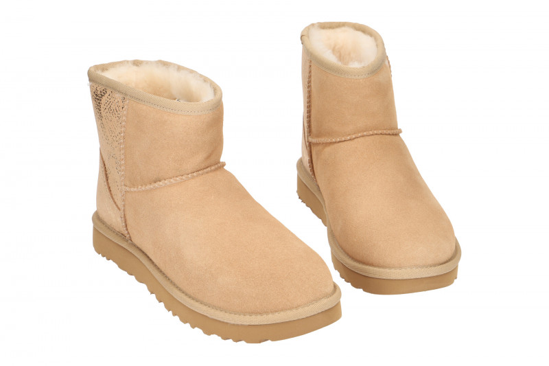 UGG Stiefel braun gold Classic Mini Metallic Snake