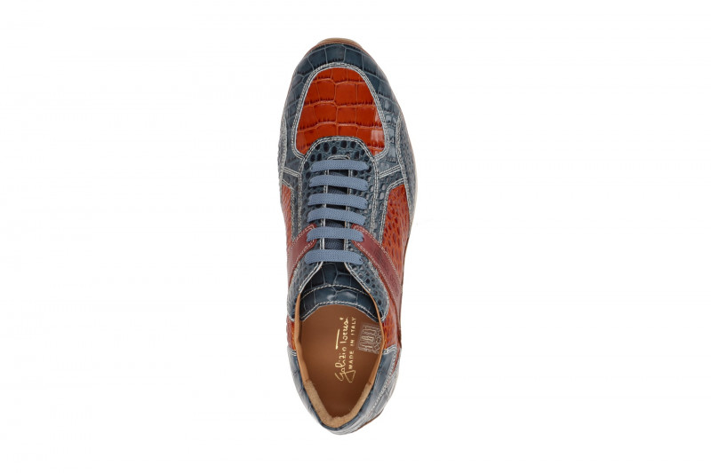Galizio Torresi Schuhe Sneakers blau orange Kroko 417010