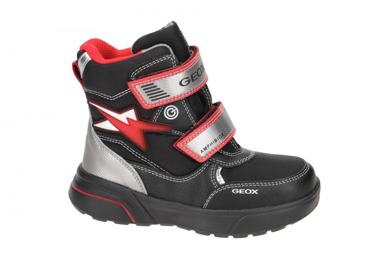 Geox Sveggen Kinder Stiefel schwarz rot Warmfutter J267UC