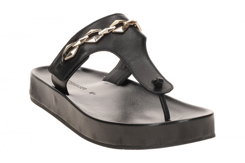 Peter Kaiser Zehentrenner Plateau Pantolette schwarz Nappa 77105