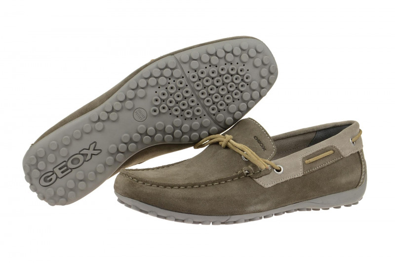 Geox Snake Mokassin Slipper grau taupe U4207I