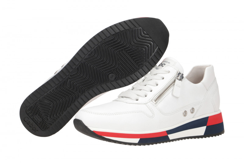 Gabor Schuhe weiß blau rot Sneakers 83.390