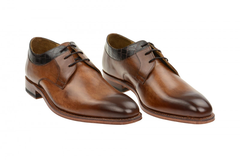 Gordon & Bros Schuhe Milan braun croco Rahmengenäht 5103