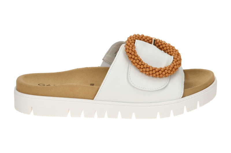 Gabor Pantolette weiß braun 83.745.21