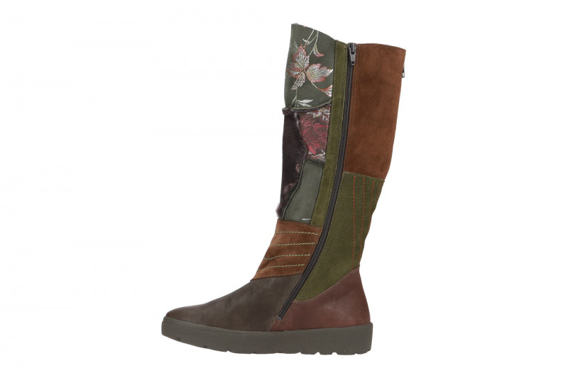 Think Drunta Stiefel grün braun Lammfell