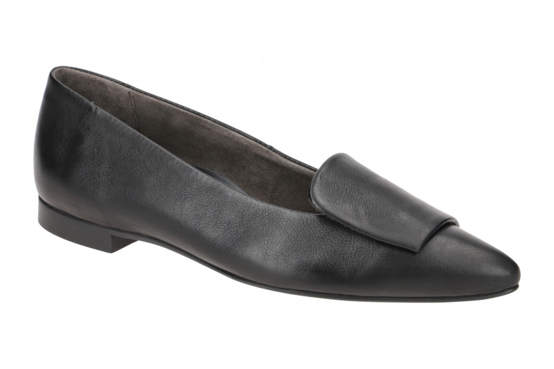 Paul Green Ballerinas schwarz Leder-Kappe 3792