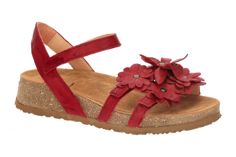 Think Koak Sandale rot fragola Leder-Blüten 551
