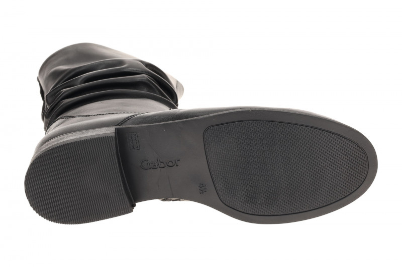 Gabor Comfort Stiefel schwarz Glattleder gerafft 72.793.57