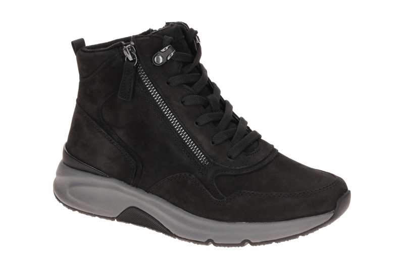 Gabor RollingSoft Mid-Sneakers Stiefel schwarz Nubuck 0803.03.003