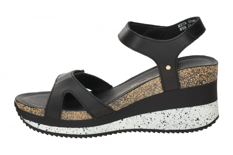 Panama Jack Nica Sport B10 Keil Sandale schwarz Napa