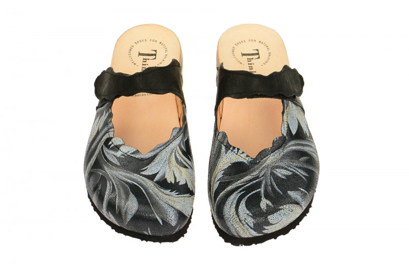 Think Julia Clogs schwarz grau Pantoletten