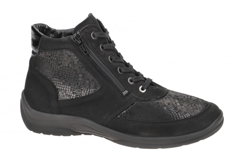 Waldläufer Hesna Stiefelette schwarz OrthoTritt H-Weite