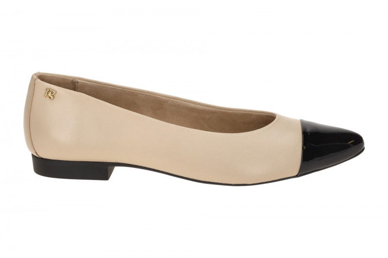 Paul Green Ballerinas beige schwarz Lack 1128