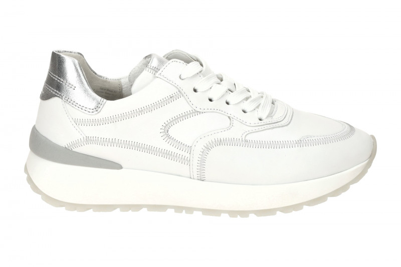 Gabor Schuhe Sneakers weiß silber Ziernaht 63.491.21