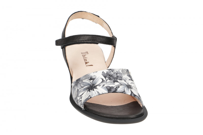 Think Zaza Sandalette schwarz weiß Blumen 596